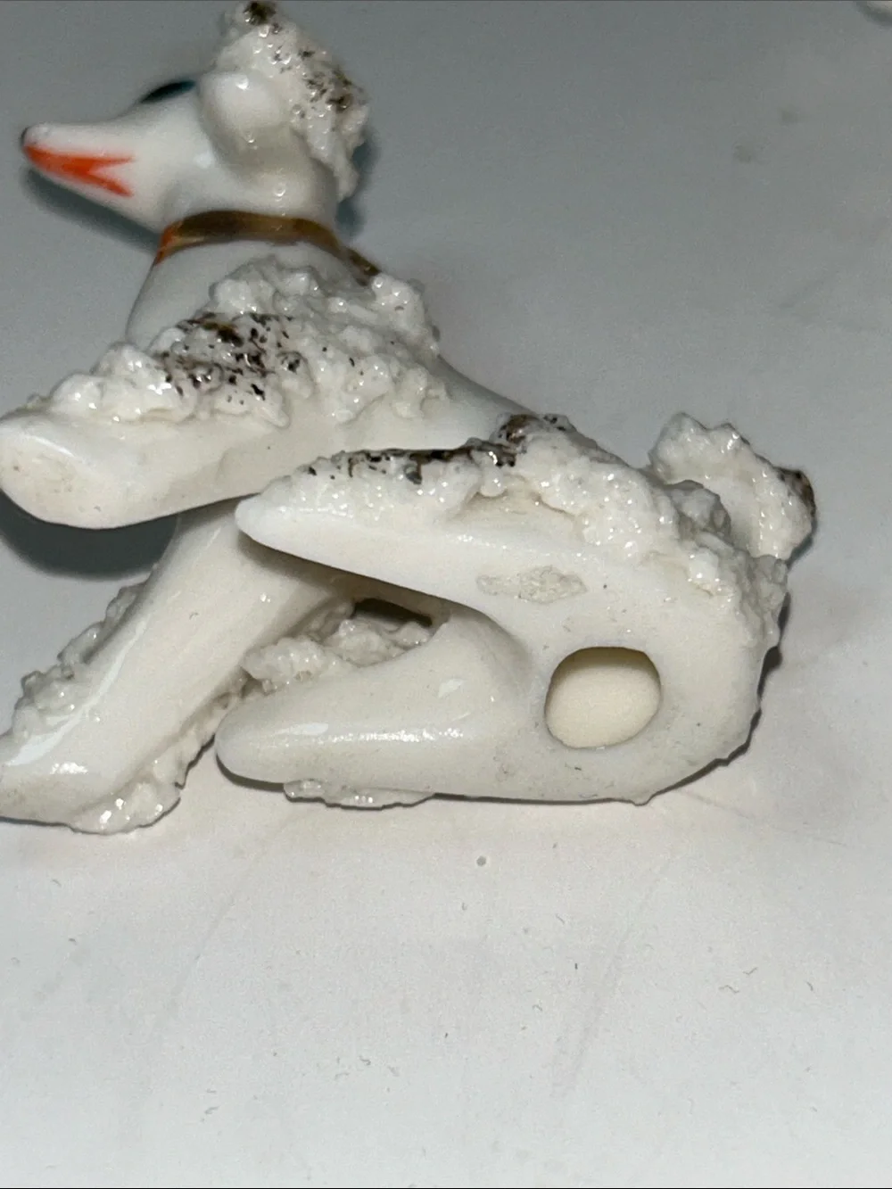 1950’s Spaghetti Trim Poodle With Pup No leash Porcelain